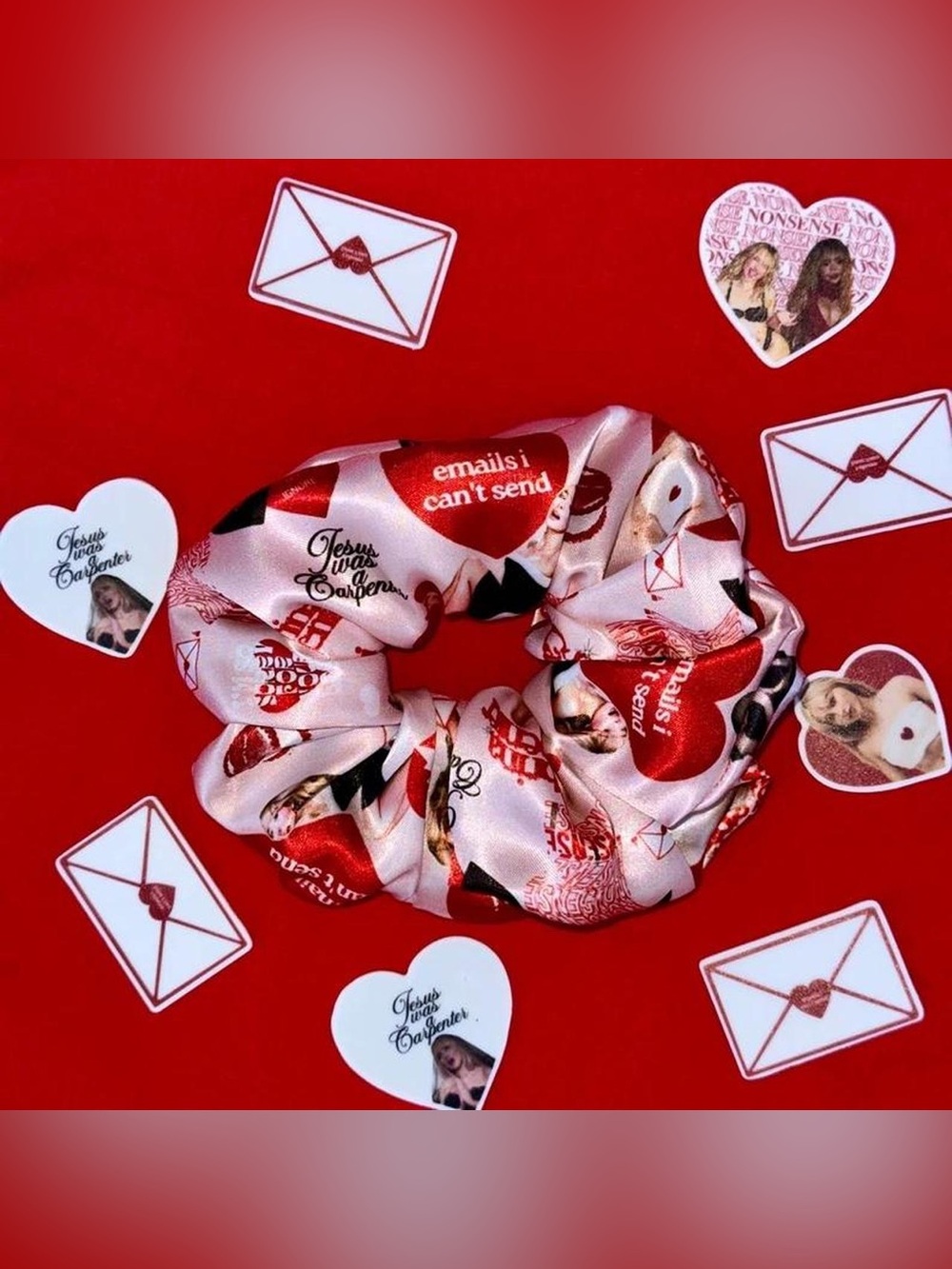 SABRINA CARPENTER emails I can’t send album Scrunchie Jesus was a carpenter